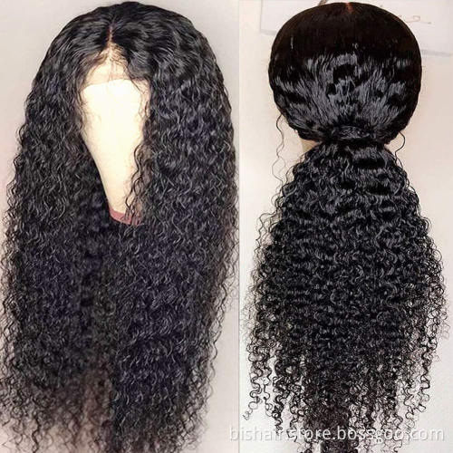 T Part Lace Curly Lace Front Wig Human Hair 20 inch Kinky Curly Human Hair Wigs Wet And Wavy Lace Front Wigs For Black Women
